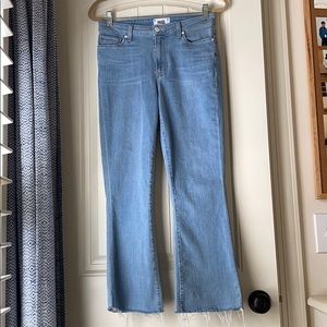 Paige Colette Crop Flare Jean Light Blue Wash